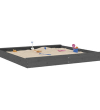 Sandkasten mit Sitzen Grau Quadratisch Massivholz Kiefer