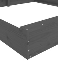 Sandkasten mit Sitzen Grau Quadratisch Massivholz Kiefer
