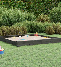 Sandkasten mit Sitzen Grau Quadratisch Massivholz Kiefer