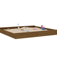 Sandkasten mit Sitzen Honigbraun Quadratisch Massivholz Kiefer