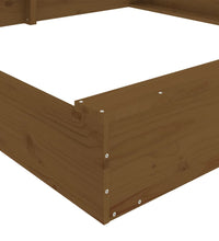 Sandkasten mit Sitzen Honigbraun Quadratisch Massivholz Kiefer