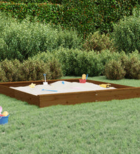 Sandkasten mit Sitzen Honigbraun Quadratisch Massivholz Kiefer
