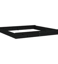 Sandkasten mit Sitzen Schwarz Quadratisch Massivholz Kiefer