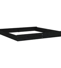 Sandkasten mit Sitzen Schwarz Quadratisch Massivholz Kiefer