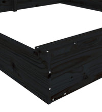 Sandkasten mit Sitzen Schwarz Quadratisch Massivholz Kiefer