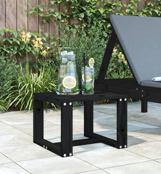 Garten-Beistelltisch Schwarz 40x38x28,5 cm Massivholz Kiefer