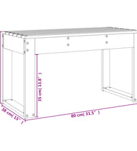 Gartenbank 80x38x45 cm Massivholz Kiefer