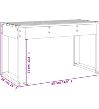 Gartenbank Weiß 80x38x45 cm Massivholz Kiefer