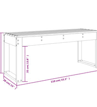 Gartenbank 110x38x45 cm Massivholz Kiefer