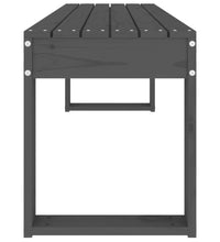 Gartenbank Grau 110x38x45 cm Massivholz Kiefer