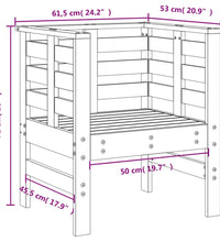 Gartenstühle 2 Stk. 61,5x53x71 cm Massivholz Douglasie