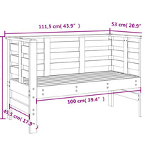 Gartenbank 111,5x53x71 cm Massivholz Douglasie