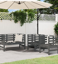 3-tlg. Garten-Lounge-Set Grau Massivholz Kiefer