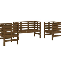 3-tlg. Garten-Lounge-Set Honigbraun Massivholz Kiefer