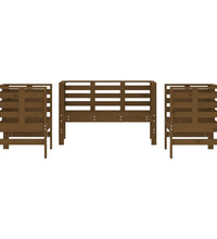 3-tlg. Garten-Lounge-Set Honigbraun Massivholz Kiefer