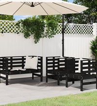 3-tlg. Garten-Lounge-Set Schwarz Massivholz Kiefer