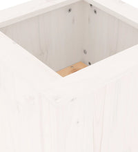 Gartenbank mit Pflanzkübeln Weiß 184,5x39,5x56,5 cm Kiefernholz