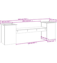 Gartenbank mit Pflanzkübeln Weiß 184,5x39,5x56,5 cm Kiefernholz
