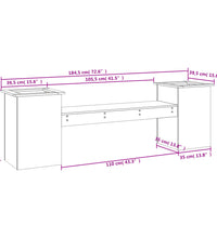 Gartenbank mit Pflanzkübeln 184,5x39,5x56,5cm Douglasienholz