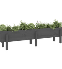 Hochbeet Grau 160x30x38 cm Massivholz Kiefer