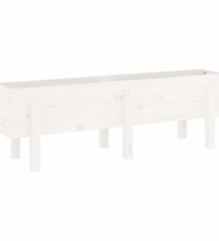 Hochbeet Weiß 121x30x38 cm Massivholz Kiefer
