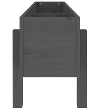 Hochbeet Grau 121x30x38 cm Massivholz Kiefer