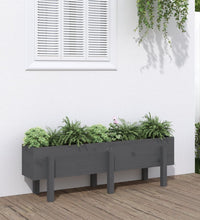 Hochbeet Grau 121x30x38 cm Massivholz Kiefer