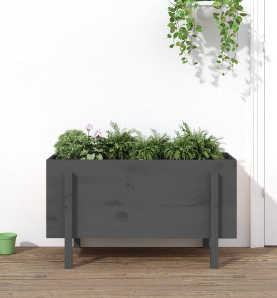 Hochbeet Grau 101x50x57 cm Massivholz Kiefer