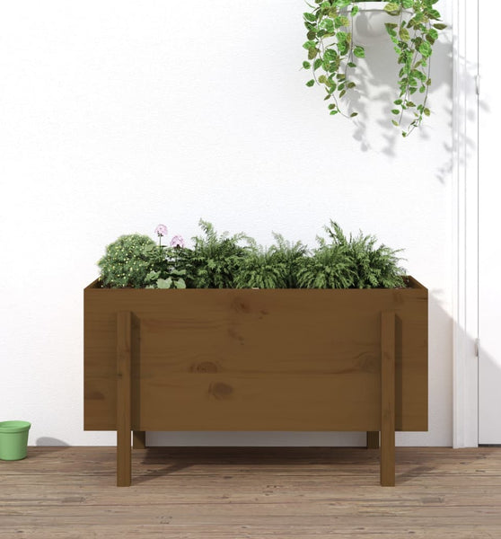 Hochbeet Honigbraun 101x50x57 cm Massivholz Kiefer