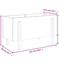 Hochbeet Schwarz 101x50x57 cm Massivholz Kiefer