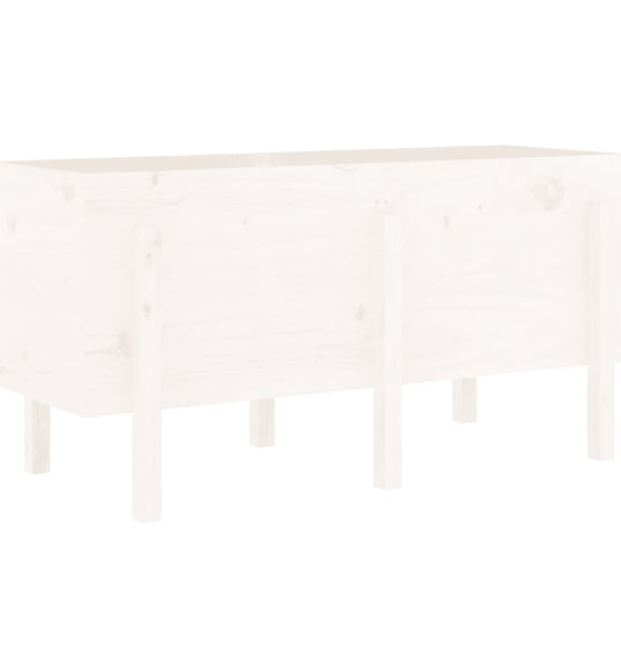 Hochbeet Weiß 121x50x57 cm Massivholz Kiefer