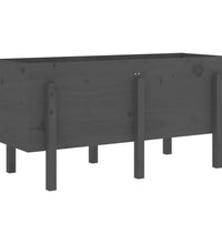Hochbeet Grau 121x50x57 cm Massivholz Kiefer
