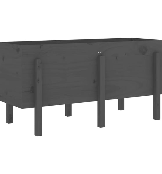 Hochbeet Grau 121x50x57 cm Massivholz Kiefer
