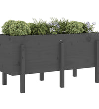 Hochbeet Grau 121x50x57 cm Massivholz Kiefer