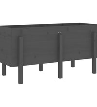 Hochbeet Grau 121x50x57 cm Massivholz Kiefer