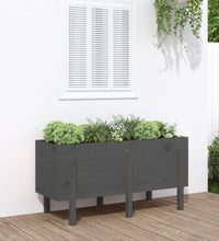 Hochbeet Grau 121x50x57 cm Massivholz Kiefer