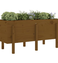Hochbeet Honigbraun 121x50x57 cm Massivholz Kiefer