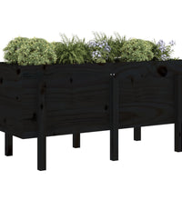 Hochbeet Schwarz 121x50x57 cm Massivholz Kiefer