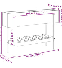 Hochbeet 101x30x69 cm Massivholz Douglasie