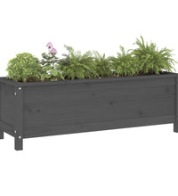 Hochbeet Grau 119,5x40x39 cm Massivholz Kiefer