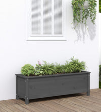 Hochbeet Grau 119,5x40x39 cm Massivholz Kiefer