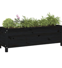 Hochbeet Schwarz 119,5x40x39 cm Massivholz Kiefer