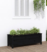 Hochbeet Schwarz 119,5x40x39 cm Massivholz Kiefer