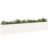 Hochbeet Weiß 199,5x40x39 cm Massivholz Kiefer