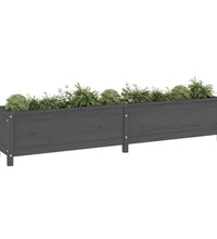 Hochbeet Grau 199,5x40x39 cm Massivholz Kiefer