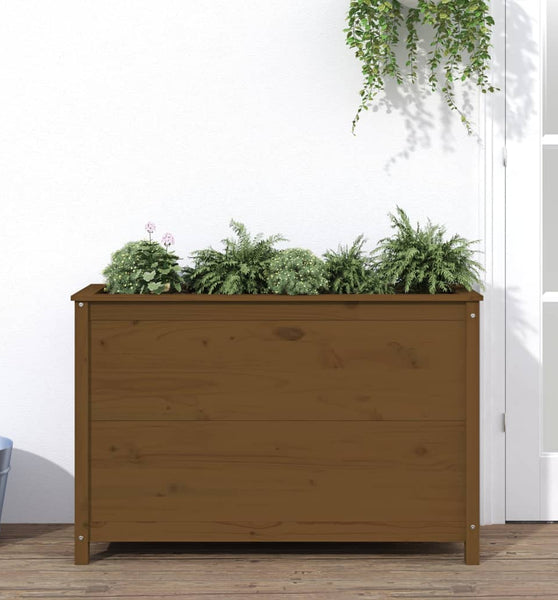 Hochbeet Honigbraun 119,5x40x78 cm Massivholz Kiefer