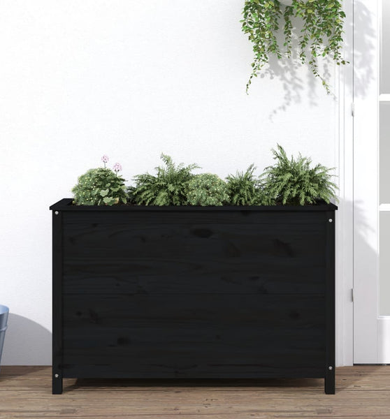 Hochbeet Schwarz 119,5x40x78 cm Massivholz Kiefer