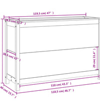 Hochbeet 119,5x40x78 cm Massivholz Douglasie