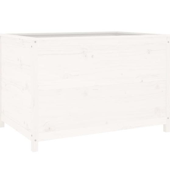 Hochbeet Weiß 119,5x82,5x78 cm Massivholz Kiefer