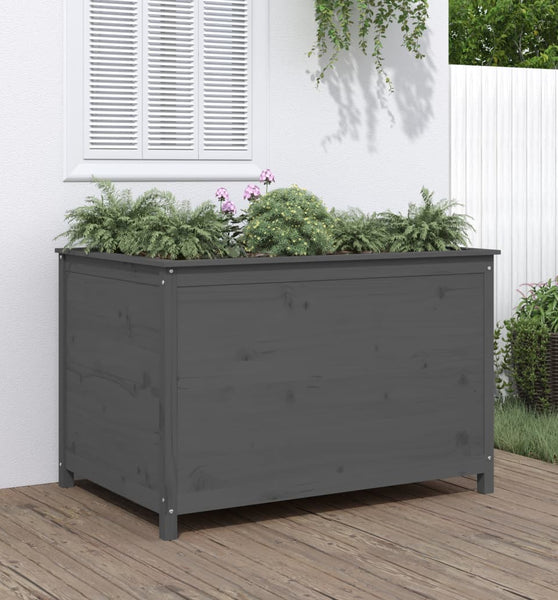 Hochbeet Grau 119,5x82,5x78 cm Massivholz Kiefer